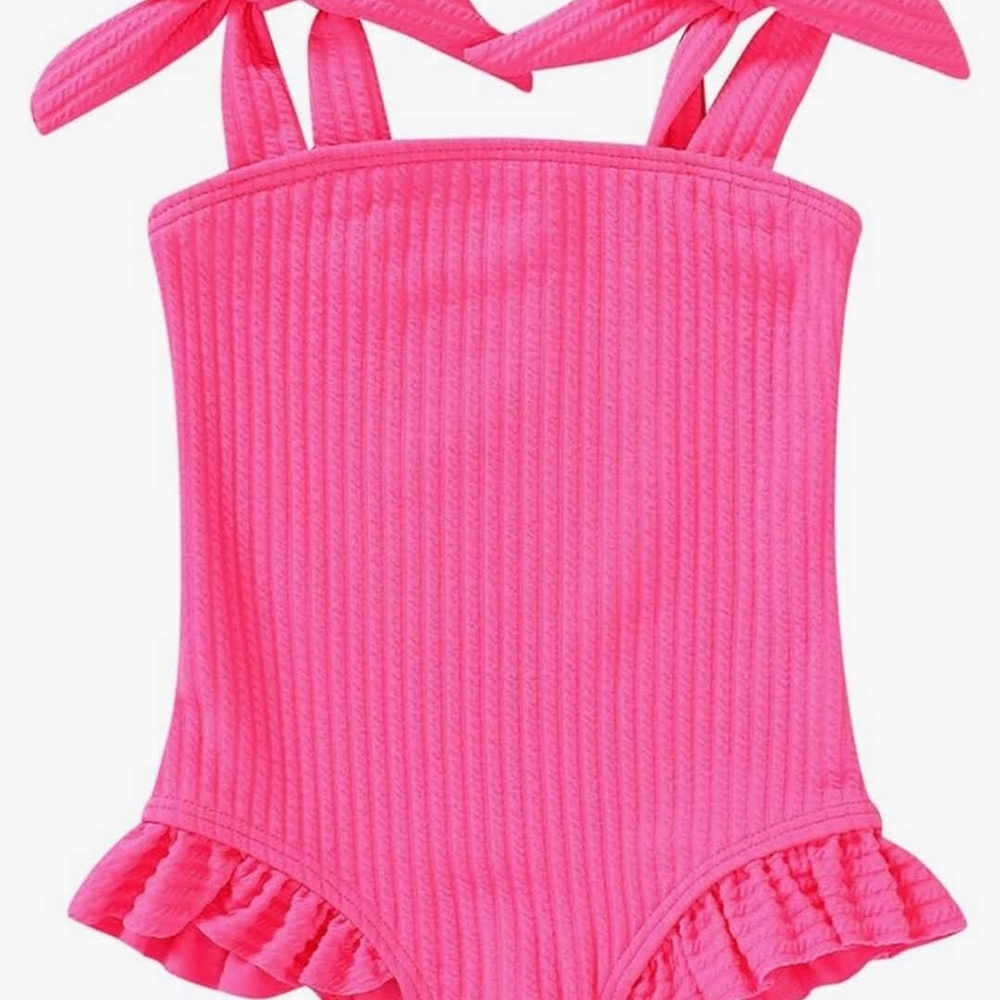 Amazon Hot Pink One Piece Bathing Suit Toddler Size 18-24 Mont… - Picture 6 of 11
